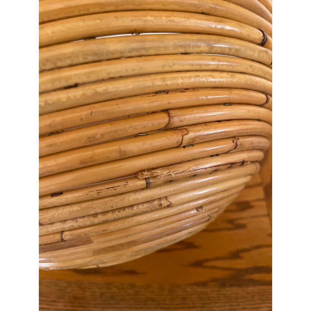 Vintage Italian Pencil Reed Bamboo Bowl Mid Century Made in Italy - Picture 4 of 10
